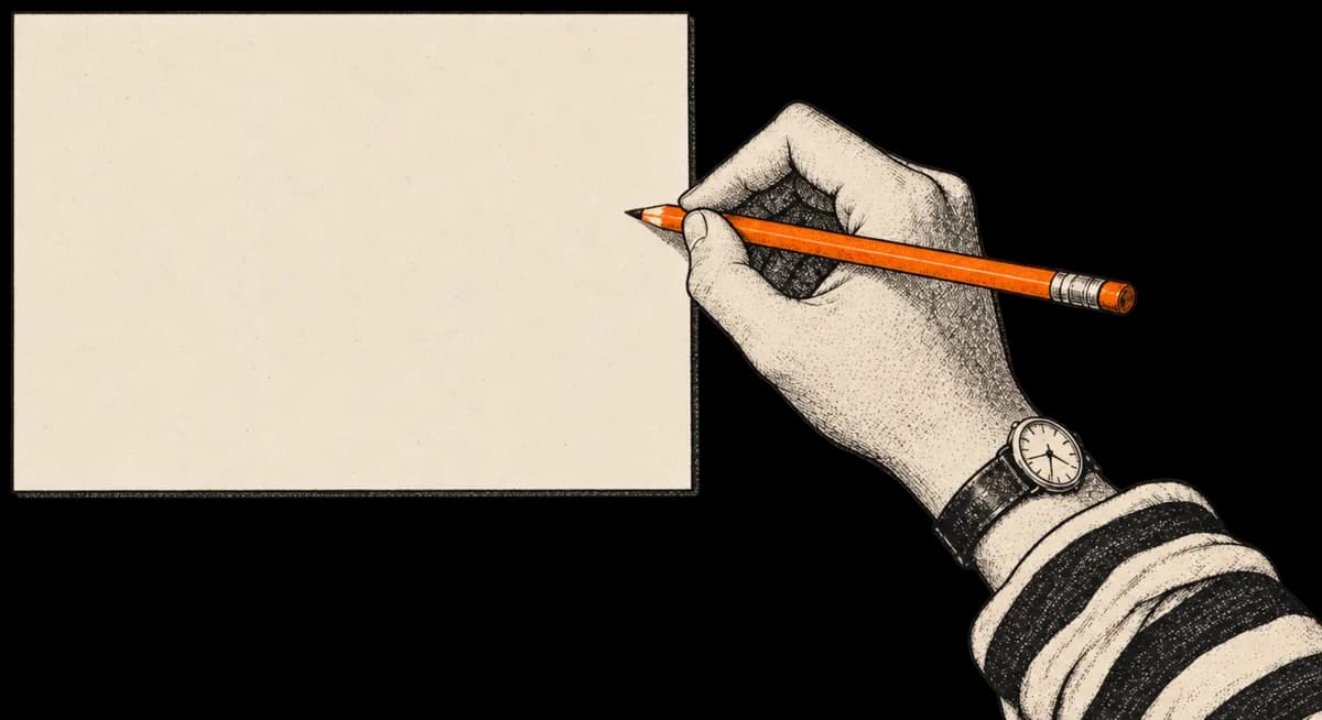 Thoughts pencilled onto an index card.